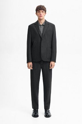 کت بلیزر طوسی مردانه پشم Massimo Dutti - کد 860652460