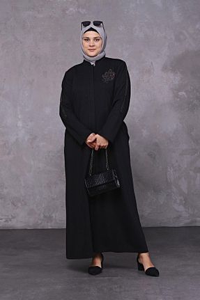 مانتو بلند حجاب مشکی زنانه مخلوط ویسکون Ferace - کد 445445948