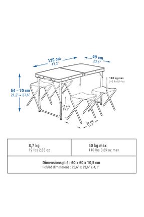 میز کمپ بژ Decathlon - کد 810006720