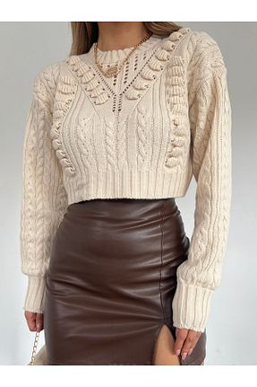 پلیور بژ زنانه Ajurlu Modamorfo - کد 863203894