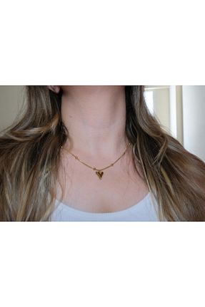 گردنبند استیل ( فولاد ) طلائی زنانه استیل (فولاد) Hubjua - کد 753518563