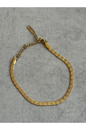 دستبند استیل (فولاد) طلائی زنانه استیل ضد زنگ Home - کد 859976463