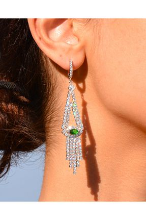 گوشواره نقره سبز زنانه 925 عیار KESKİN GÜMÜŞ - کد 798435197