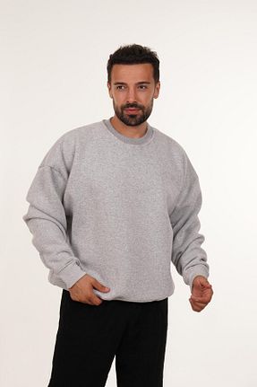سوئیشرت طوسی مردانه ساده SCSARVİN - کد 863316523