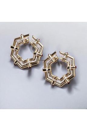 گوشواره استیل (فولاد) طلائی زنانه روکش طلا neslyaccessories - کد 857505083