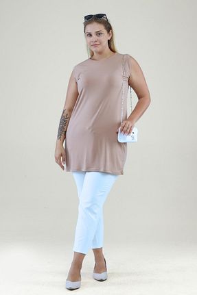 تونیک حجاب قهوه ای زنانه ویسکون Ferace - کد 348851378