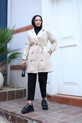ترنچکت حجاب بژ زنانه پنبه پلی استر Genel Markalar - کد 863330495