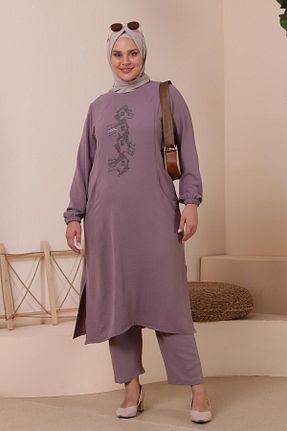 ست بالاتنه و پائین تنه حجاب صورتی زنانه سایز بزرگ Ferace - کد 303016472