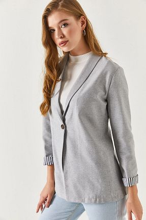 کت بلیزر طوسی زنانه پنبه پلی استر armonika - کد 408522597