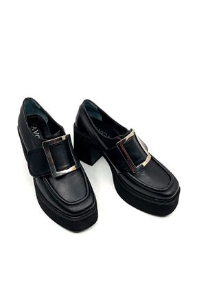 کفش کژوال مشکی زنانه چرم خالص Favgi - کد 691050735