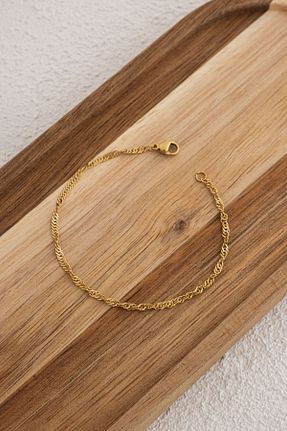 دستبند استیل (فولاد) طلائی زنانه استیل ضد زنگ ByFlorya Jewelry - کد 853796817