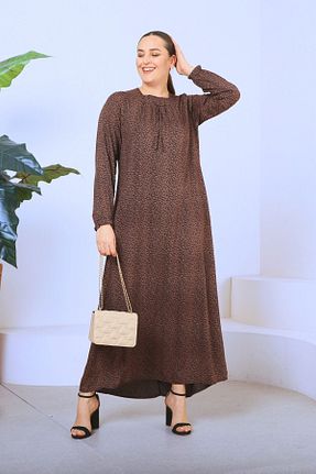 لباس حجاب قهوه ای زنانه سایز بزرگ Ferace - کد 700583982