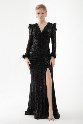لباس مجلسی و فارغ التحصیلی مشکی زنانه بافتنی Lafaba - کد 790967402