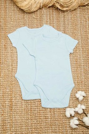 بادی و سرهمی نوزادی آبی بچه گانه %100 پنبه ارگانیک Bross - کد 42577635