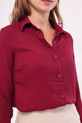 پیراهن سایز بزرگ زرشکی زنانه رگولار armonika - کد 3465680