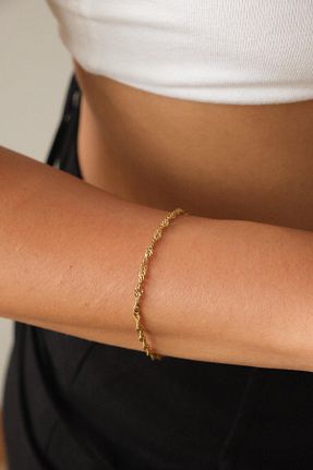دستبند استیل (فولاد) طلائی زنانه استیل ضد زنگ ByFlorya Jewelry - کد 853796817