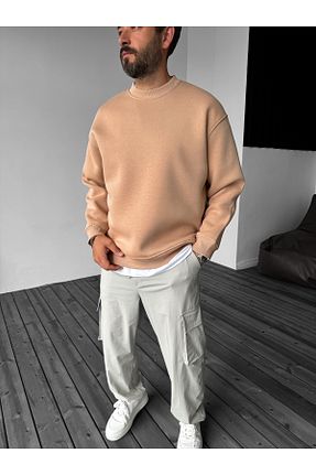 سوئیشرت قهوه ای مردانه ساده BYBASICMAN - کد 863350955