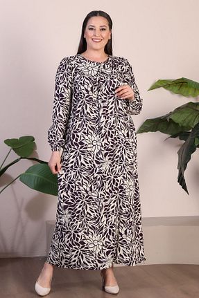 لباس سایز بزرگ بنفش زنانه پارچه Ferace - کد 682372994