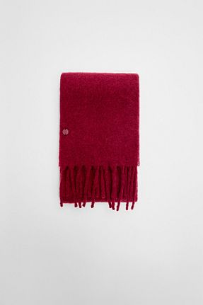 شال گردن زرشکی زنانه پلی استر Stradivarius - کد 863358581