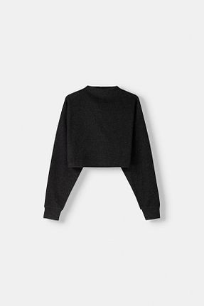 پلیور طوسی زنانه بافت دار Bershka - کد 863365416