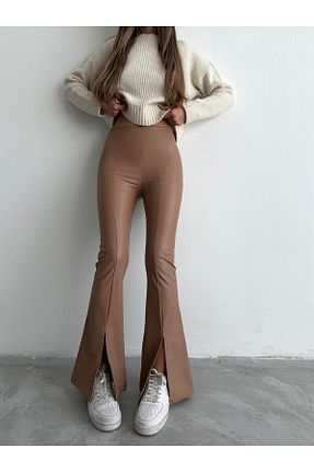 شلوار قهوه ای زنانه بافتنی mydukkan.co - کد 650489099