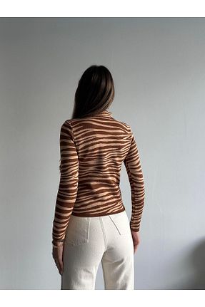 بلوز نارنجی زنانه طرح دار mydukkan.co - کد 743161686