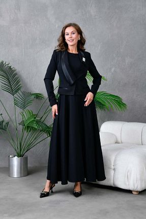 کت و شلوار مشکی زنانه یقه کتی nodilife - کد 863363747