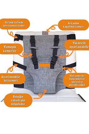 صندلی تغذیه طوسی 2 سال Bebek Özel - کد 676698521