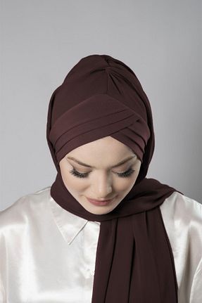 شال قهوه ای زنانه شیفون HÜRREM BONE - کد 863372055