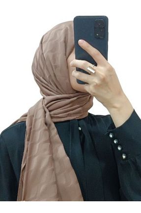 شال قهوه ای زنانه پنبه پلی استر LOSYANA - کد 859087629