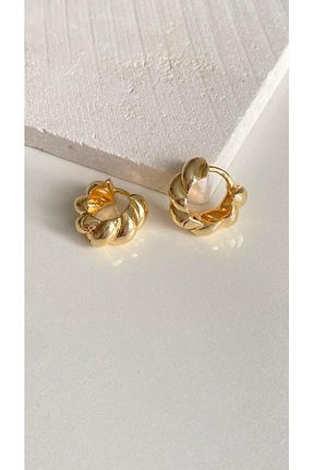 گوشواره جواهر طلائی برنجی Jerie - کد 635693731