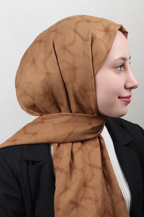 شال قهوه ای زنانه پلی استر Aker - کد 859137879