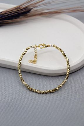 دستبند جواهر طلائی زنانه برنجی Jerie - کد 764296054