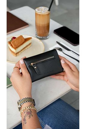 کیف پول مشکی زنانه ابعاد کوچک Crew Leather - کد 863389818