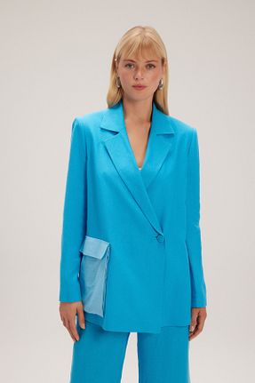 کت فیروزه ای زنانه Fitted adL - کد 836459192