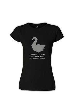 تیشرت مشکی زنانه رگولار Lord T-Shirt - کد 1966991