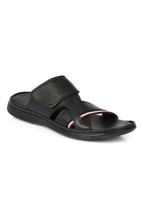 دمپائی مشکی مردانه چرم خالص U.S. Polo Assn. - کد 863419735