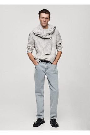 شلوار جین آبی مردانه رگولار MANGO Man - کد 863423550