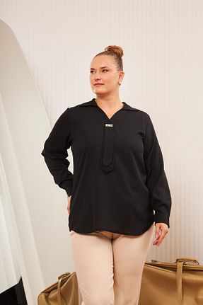 بلوز سایز بزرگ مشکی زنانه سایز بزرگ Rmg - کد 863420341