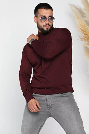 پلیور زرشکی مردانه طرح دار MİSHAR İTALİA - کد 863417575