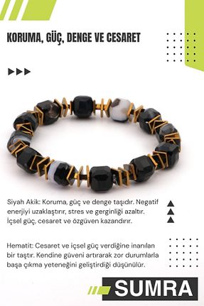 دستبند جواهر مشکی زنانه سنگ طبیعی SUMRA - کد 863427184