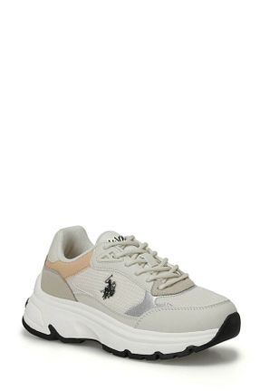 کفش اسنیکر بژ زنانه بند دار U.S. Polo Assn. - کد 862678478