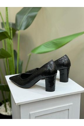 کفش مجلسی مشکی زنانه پاشنه ضخیم DİVA - کد 863434163