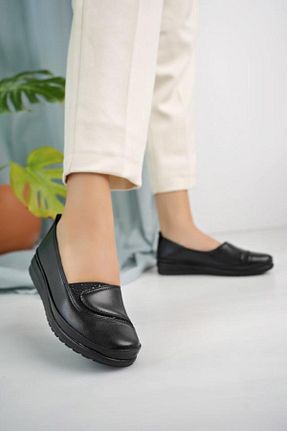 بابت مشکی زنانه چرم مصنوعی Pabuçland - کد 863436351