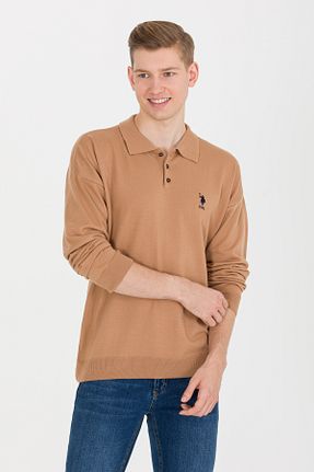 پلیور قهوه ای مردانه ساده U.S. Polo Assn. - کد 782435849