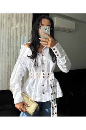 پیراهن سفید زنانه رگولار MASALBABY - کد 863445700