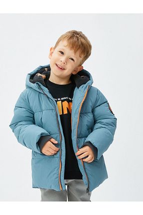 پالتو پشمی آبی بچه گانه رگولار Koton - کد 778759455