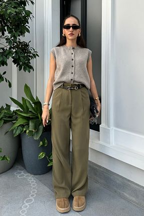 شلوار خاکی زنانه پنبه ای Nazliye - کد 863469493