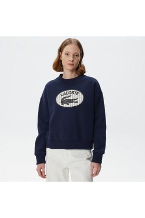 سوئیشرت سرمه ای زنانه ساده Lacoste - کد 777970659
