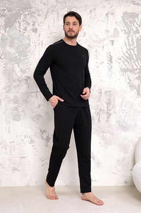 ست لباس راحتی مشکی مردانه ساده Damat - کد 824651748